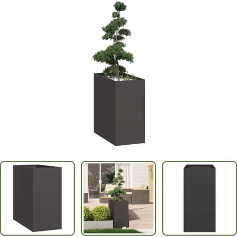 Gartenkübel - Pflanzkübel Schwarz 40x80x80 cm Stahl (1/5)