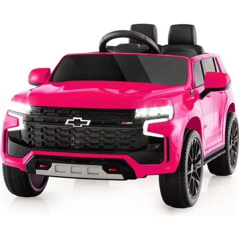 Coche electrico chevrolet infantil con mando 24g y suspension y luces y musica coche infantil rosa