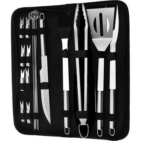 Ensemble Ustensiles Barbecue en Acier Inoxydable Professionnel 18pcs (1/5)