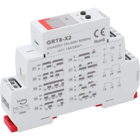 Digital ABS Time Delay Relay Controller, Adjustable Delay Relay 0.1 Second to 99 Days, AC/DC 12V to 240V, Red Indicator, Compact Installation for Machine Control (1/5)