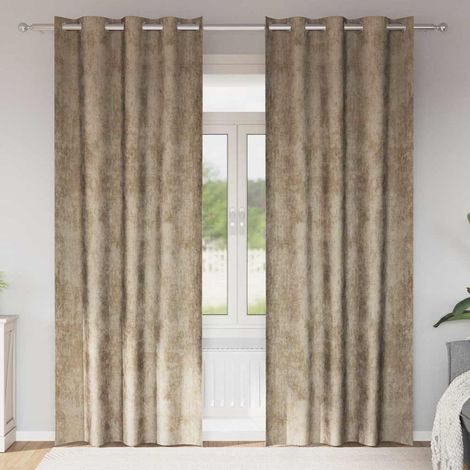 Samtvorhänge mit Vorhängen 2 pcs Champagner 225 x 140 cm Samt