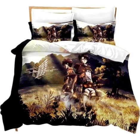 Ensemble de couette imprimé en 3D, 3 pièces, en microfibre, avec fermeture éclair, pour lit simple. 135-200 cm (1/2)