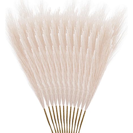 Herbe Pampas Artificielle - Tige Souple avec Fleur Plumeuse en Soie - Décoration Vase Intérieur Bureau Mariage Boho - 12 Pièces (1/5)