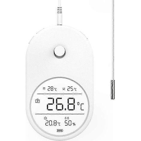Elektronisches digitales Aquariumthermometer, 3-in-1 LCD-Hygrometer mit Sonde, Messgerät für Wassertemperatur und Luftfeuchtigkeit, präzise digitale Anzeige, praktisches Zubehör für Aquarien. (1/5)