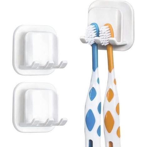 SUPPORT A ACCESSOIRE - SUPPORT A SECHE-CHEVEUX - SUPPORT A PEIGNE -SUPPORT BROSSE A DENT 2pcs Porte-brosse à dents (1/4)