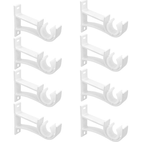 Support de tringle à rideaux - Fixation plafond - Lot de 8 - Aluminium épais - Tige 25,4 mm - Vis et ancrages (1/5)