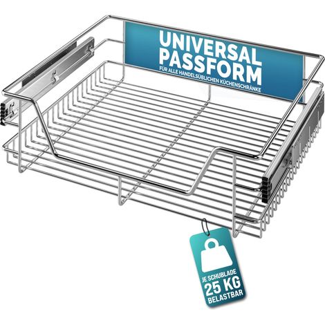 CASARIA® Cestello Estraibile Sottolavello Cassetto Telescopico Metallo Guide Scorrevoli 20kg 30cm / 40cm / 50cm / 60cm 60cm Wide cabinets (en)
