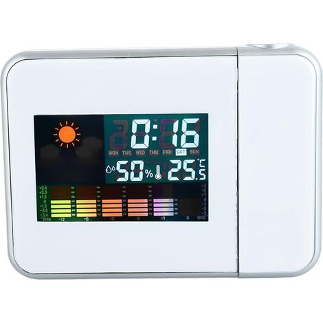 Réveil à Projection pour Chambre à Coucher, Grand Affichage Numérique LED sur Mur de Plafond, Projecteur à 180 °, 12/24H, Double Horloge de Chevet Puissante, avec Surveillance de (1/5)
