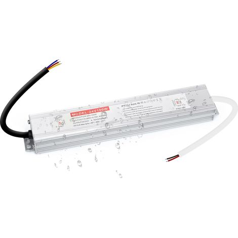 Transformateur LED Entrée 220 à DC 12V 8A 100W, Etanche IP67 Extérieur Transfo Adaptateur, Alimentation à Découpag Transformateur pour Bande LED (1/5)