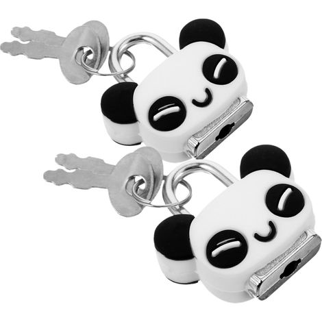 Niedliches Vorhängeschloss im Panda Design aus Metall Silikon 2 Stück Koffer Schmuckschatullen (1/5)
