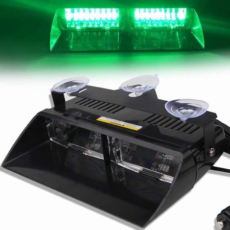 Juego de elementos de iluminación de emergencia LED con intermitentes y ventosa de 12 V para techo/salpicadero/interior del parabrisas,azul,rojo (1/5)