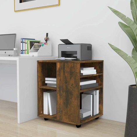 Armoire roulante-Meuble de rangement mobile Chêne fumé 60x53x72 cm Bois d'ingénierie 202722 (1/5)