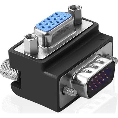 Adaptador VGA acodado derecha HD15  Negro (1/5)