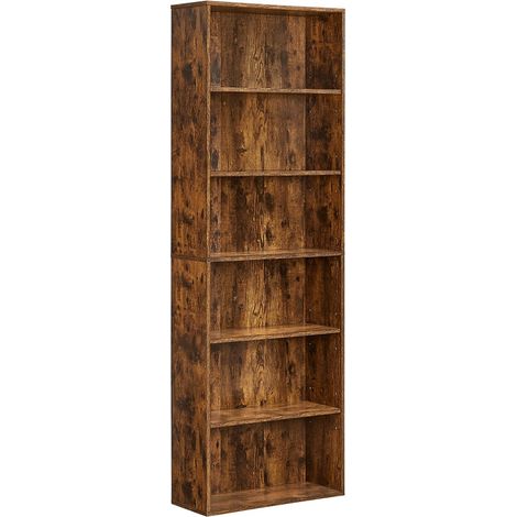 Bibliothèque étagère de rangement 6 niveaux meuble cube pour salon bureau chambre style scandinave 40 x 24 x 1785 cm marron