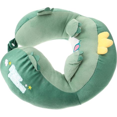 Oreiller Cervical De Voyage De U, Coussin De Sieste en Coton PP Doux, Motif Dessin Animé Dinosaure, Soutien Ergonomique pour Nuque, Léger Et Portable, Avion Bureau Quotidien (1/5)