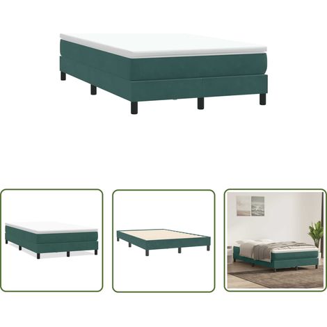 vidaXL Boxspringbett ohne Matratze Dunkelgrün 120x210 cm Samt (1/5)