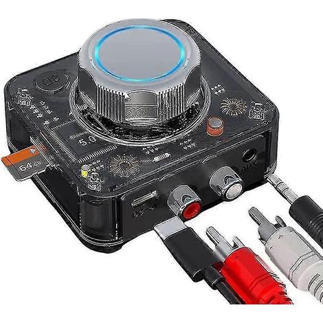 Récepteur audio Bluetooth 5.0 stéréo 3D sans fil, adaptateur pour carte TF, RCA, prise auxiliaire 3,5 mm pour voiture (câble inclus).
