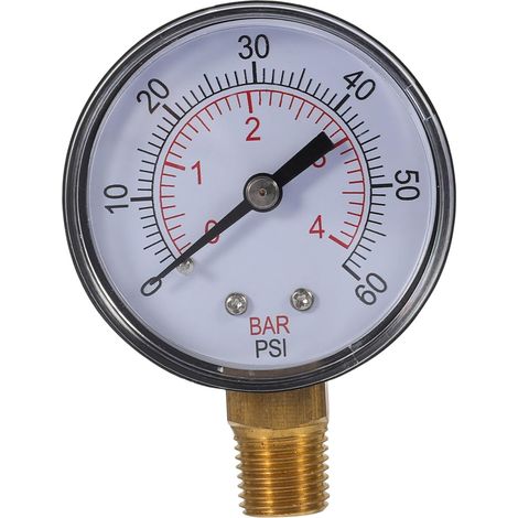 1 Satz NPT-Filtrationsmessgerät Manometer Professionelles Spa-Wasserdruckprüfgerät
