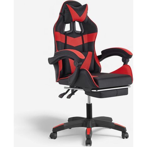 Sedia gaming reclinabile con cuscino ergonomico Nebula - Rosso