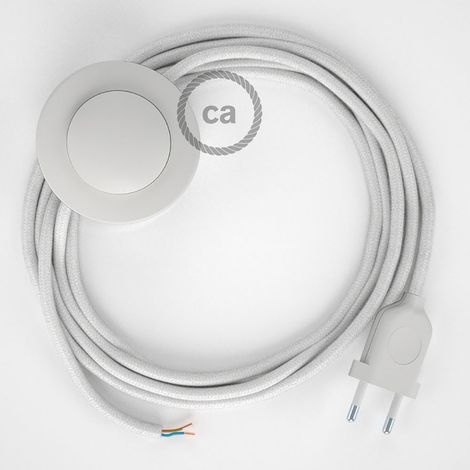 Creative-Cables Câblage pour lampadaire avec câble textile – (Câble 2x0,75 mm² blanc RC01, 3 m, prise EU et interrupteur blancs) – Conforme aux standards de sécurité – Style et fonctionnalité (1/5)