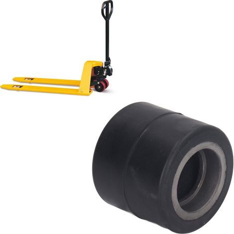 Roues de chargement pour transpalette/camion 80x70mm, roues arrière en caoutchouc pour chariot élévateur hydraulique à poussée manuelle adaptées aux roulements 6204. (1/5)