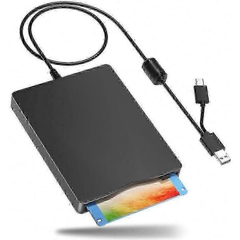 Lecteur de disquettes externe USB Type-C 3,5 pouces, lecteur FDD portable compatible avec le transfert et la sauvegarde de données SIWBYV (1/4)