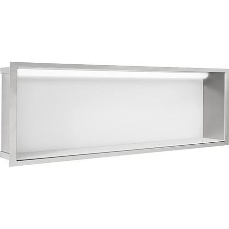 Niche mural avec éclairage LED lxhxp: 924x324x100 mm paroi arrière verre blanc (1/2)
