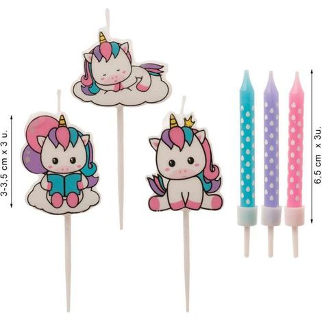 Einhorn-Kuchenkerzen, Einhorn-Ponys, 15 Stück. (1/3)