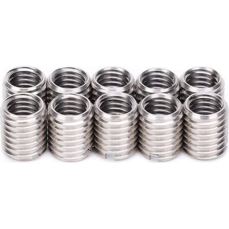 – Lot de 10 écrous d'insertion M8 1.25 – Insert fileté femelle M10 1.5 – Acier inoxydable – Réparation de filetage – Conversion efficace - 10pcs (1/5)