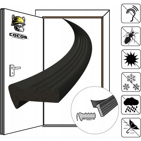 Guarnizione autoadesiva per finestre E 13,5X6,4 mm NERO (1/5)