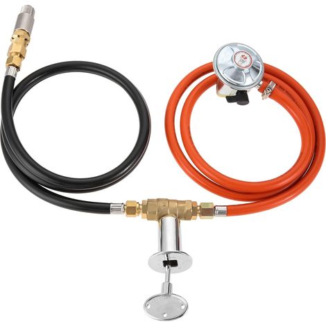 Système de contrôle de vanne à gaz, kit de régulateur de gaz pour Installation de cheminée, vanne de régulation pour cheminée, 2 tuyaux de gaz de 60 Pouces avec vannes 150K BTU (1/5)