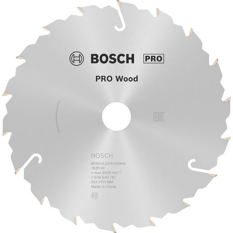 Bosch PRO Wood Circular Saw Blade 160 x 2.2 x 20 mm T18 2608640787