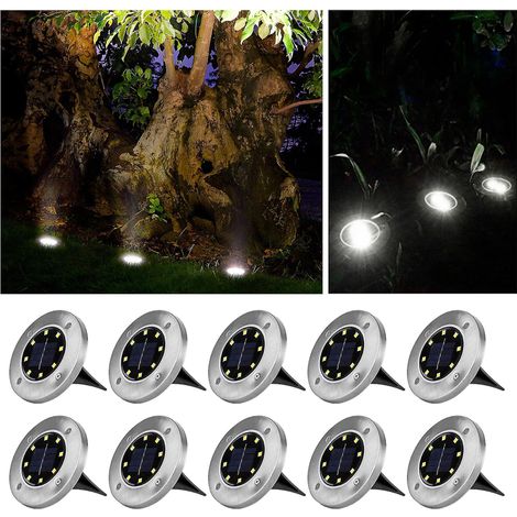 Lampe solaire encastrable Speed 10 X LED, spot de sol solaire, lampadaire d'extérieur, 8 LED, blanc froid (1/5)