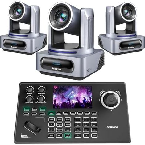 Kit de Caméra PTZ et Contrôleur - Caméra PTZ NDI AI 20X Zoom, SDI/HDMI/USB3.0/LAN(PoE) et Joystick de Contrôle PTZ NDI à Écran de 5” pour Streaming en Direct, Église et Événements (1/5)