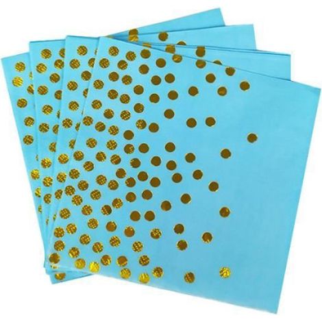 Vaisselle Carton Anniversaire - - Deux Tailles - Bleu - Serviette Paille Mariages Fête Annive (1/4)