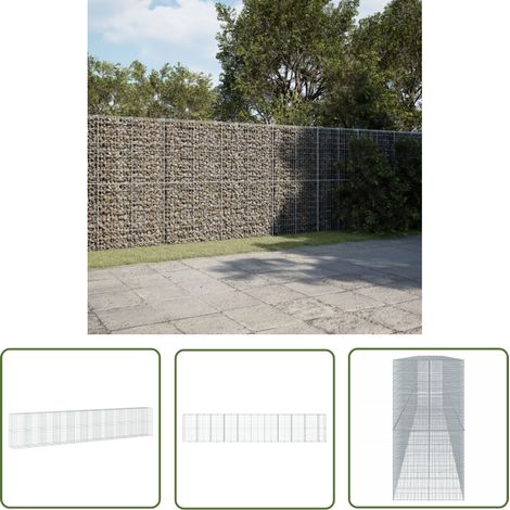 vidaXL Gabione mit Deckel 1050x100x200 cm Verzinktes Eisen (1/5)