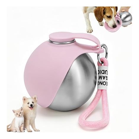 Gourde chien acier inoxydable gamelle silicone promenade randonnée voyage (1/5)