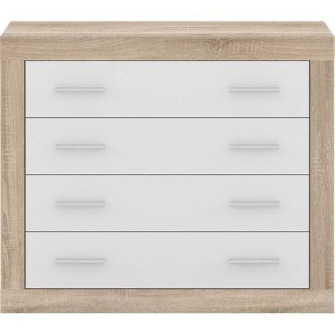 Cómoda de 4 cajones COIMBRA color cambrian/blanco, cambrian/antracita y pina/trufle 98x81,5x39,6 cm  CAMBRIAN/BLANCO