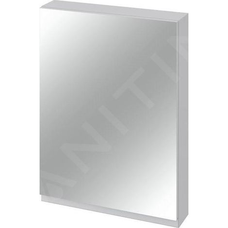 Cersanit Moduo - Armoire à miroir, 80x60x14 cm, 1 porte, charnières G/D, gris S929-017 (1/2)