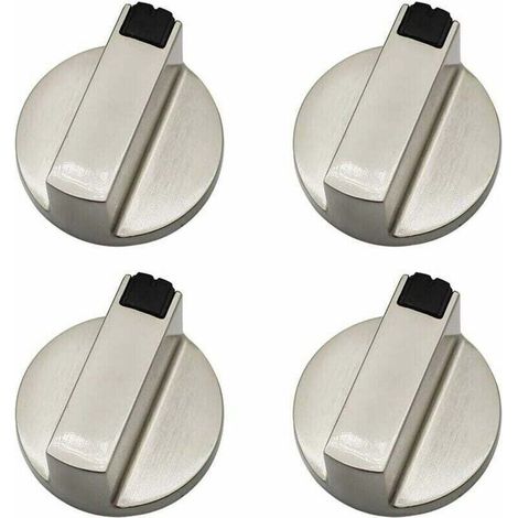 Bouton Cuisinière à Gaz - Lot de 4 Boutons de Commande en Métal 6 mm pour Four et Cuisinière