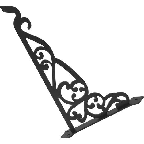Support suspendu d'extérieur en fer noir, support décoratif multifonctionnel pour plantes, mangeoires à oiseaux, lanternes, carillons éoliens et ornements. (1/5)
