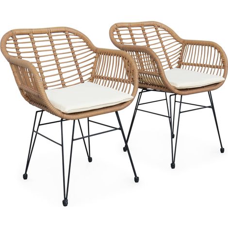 sweeek - 2er Set Sessel in Bambusoptik - Wondama (1/5)