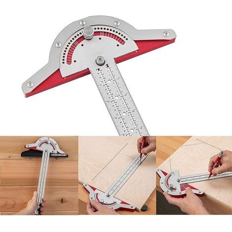 15-Zoll-Zimmermannslineal, Edelstahl-Winkelmesser, Tischler-Winkelmesser, Zweiarm-Winkelmesser, Holzbearbeitungs-Winkelmesser für Ingenieure (1/5)