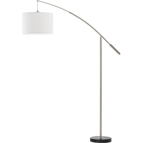 Lampadaire Nadina, lampe sur pied en métal et textile, lampe arc en (1/5)
