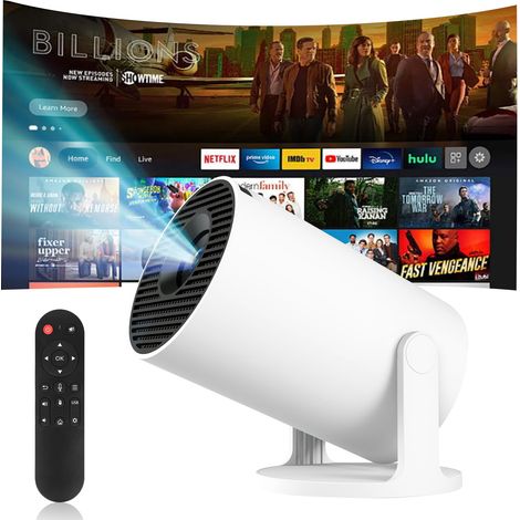 Mini Projecteur 4K Videoprojecteur Portable Projecteur Video WiFi 6 BT 5.4 Android 11 Retroprojecteur 1080P Full HD Supporté pour TÉLÉPhone PC Lap HDMI Home Cinéma 180° Rotation (HY300Pro+) (1/5)