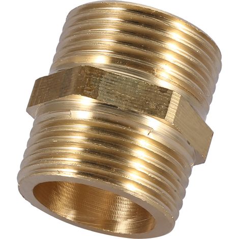Raccord de tuyauterie en laiton G1", mamelon hexagonal, accessoire de raccordement de tuyau d'eau (renforcement) (1/5)