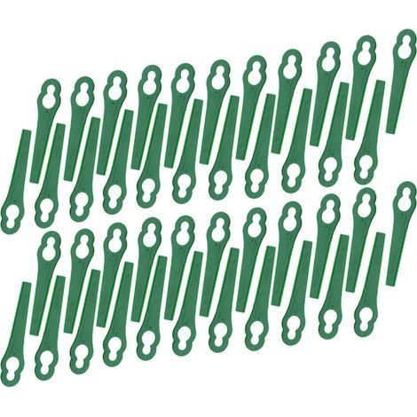 Lames de Coupe en Plastique,lames de rechange pour coupe-bordure,Tondeuse à Gazon en Plastique Lames,lames de rechange en plastique,pelouse Tondeuse Accessoires 50pcs (vert) (1/5)