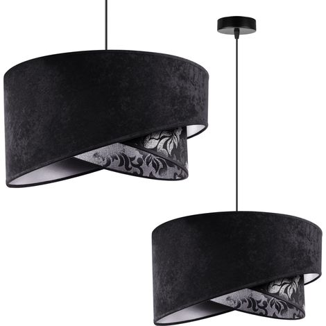 LAMPADA DA SOFFITTO LAMPADARIO A SOSPENSIONE PARALUME NERO