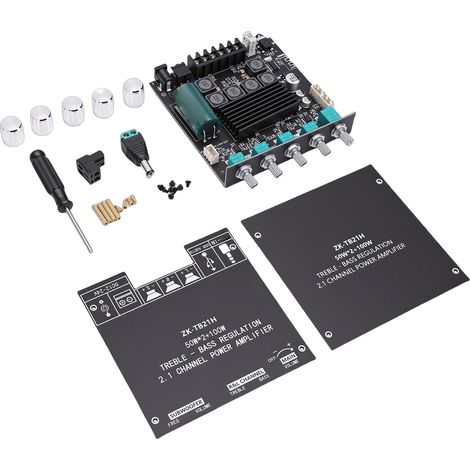Module amplificateur Bluetooth 2.1 canaux compatible avec la puce TPA3116D2, carte d'amplification audio avec subwoofer 50 W x 2 + 100 W (1/5)