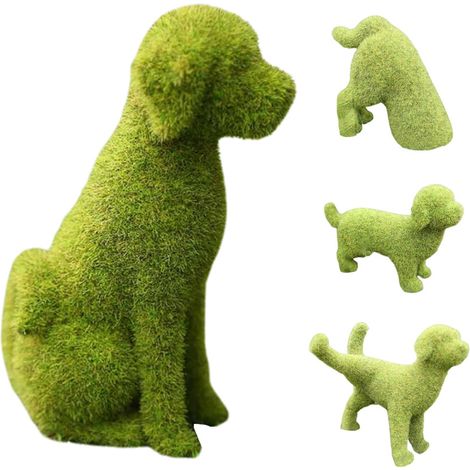 Visland Plüschwelpe, dekorative Frühlingsornament aus künstlichem Tiermoos, geeignet für Tischdekorationen im Innenbereich, Küchen und Regale.